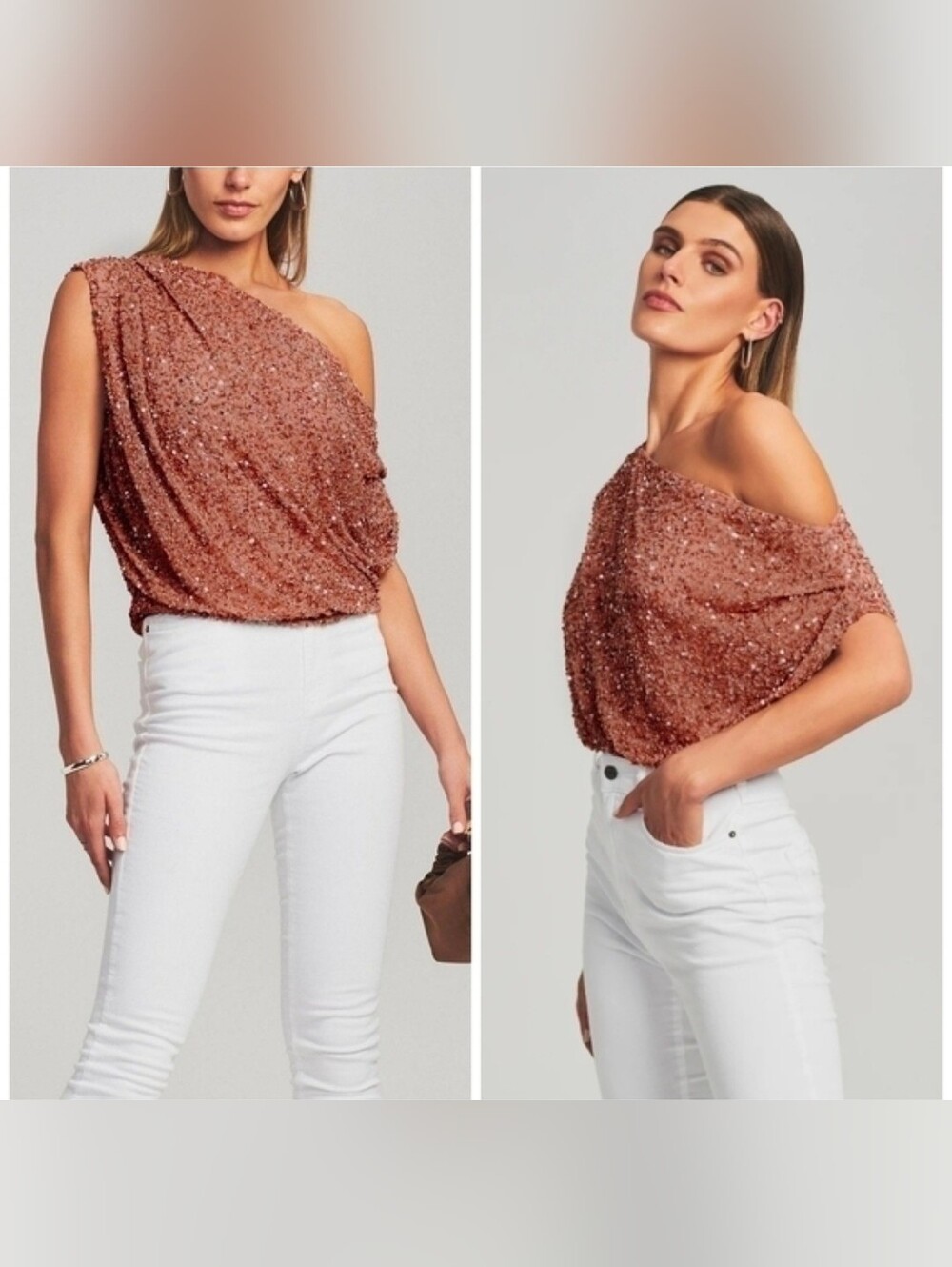 Retrofete Myles Sequin Top in Bronze